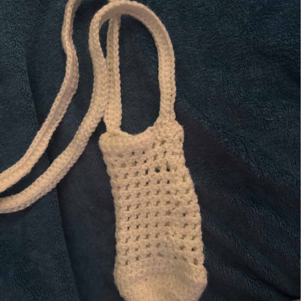 Handmade White Water Bottle Purse